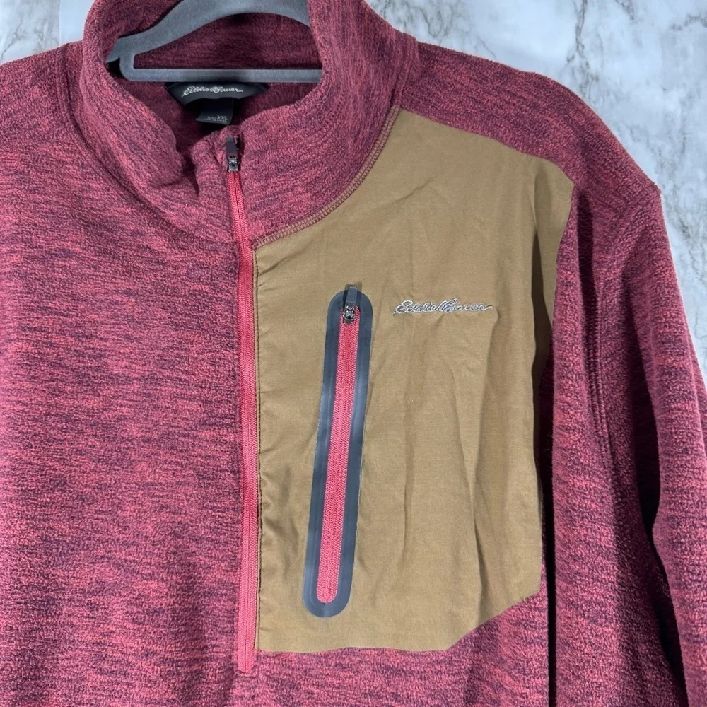 Eddie Bauer Men's Long Sleeve Front Pocket Quarter Zip Top Size XXL Multicolor